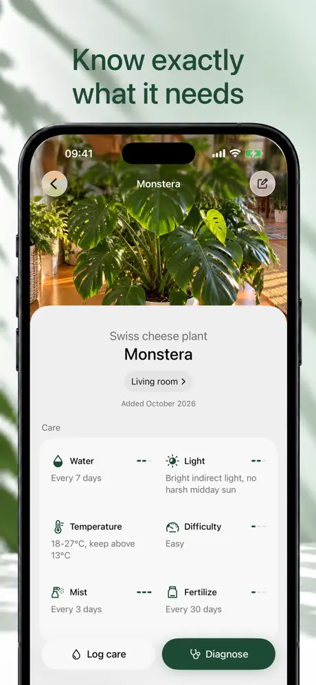 Plant Rescue app screenshot: plant identification