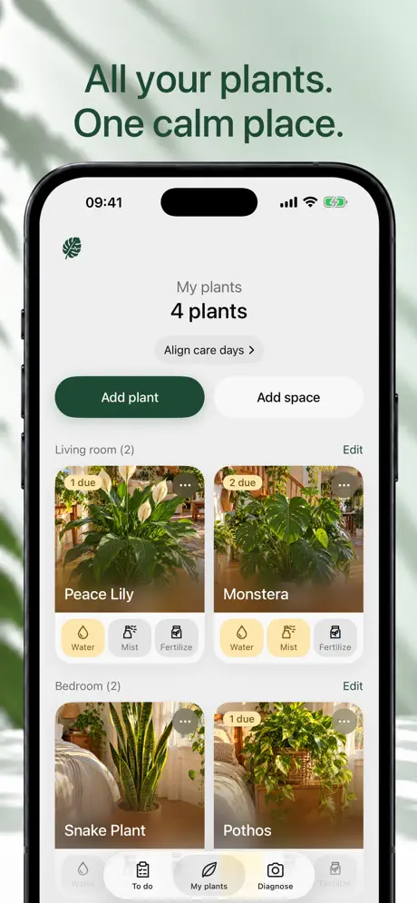 Screenshot: my plants