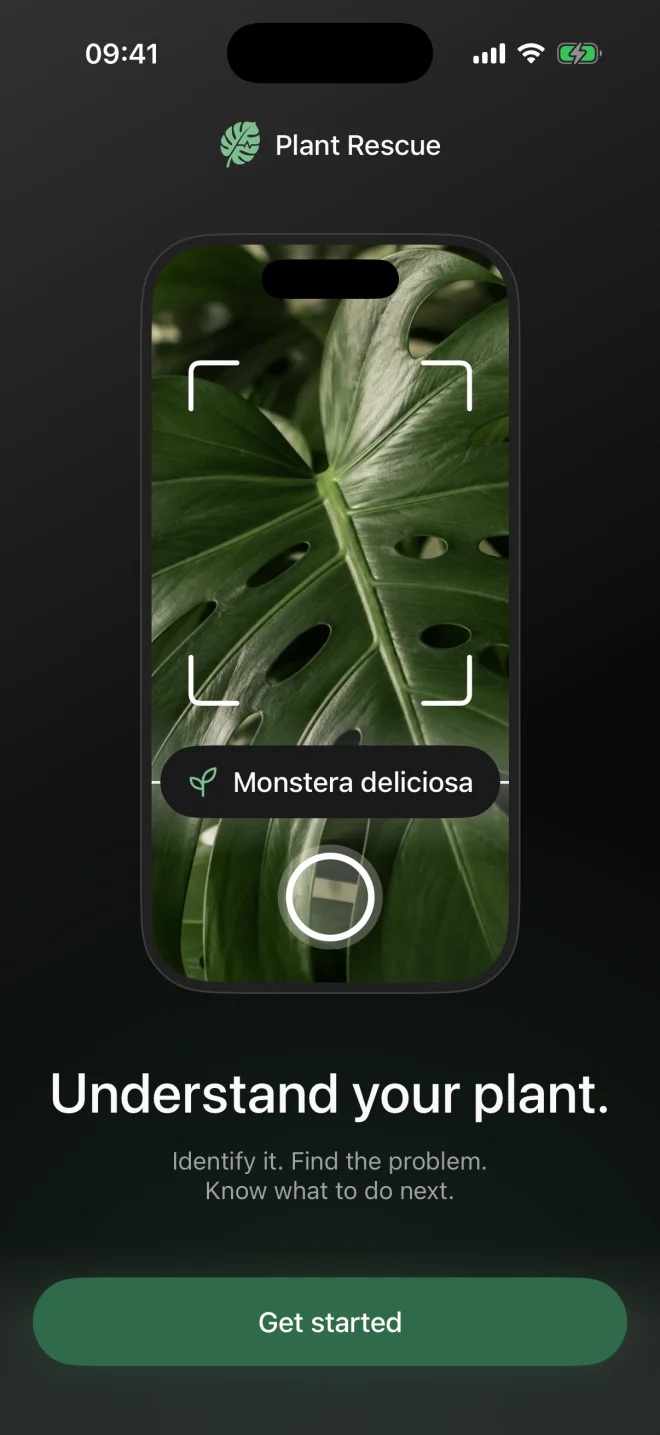 Welcome screen: Understand your plant
